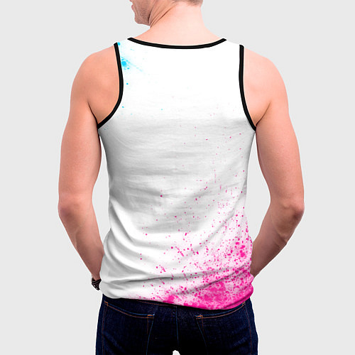 Мужская майка без рукавов Bring Me the Horizon neon gradient style / 3D-Черный – фото 4