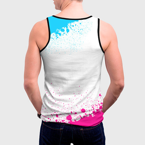 Мужская майка без рукавов Scorpions neon gradient style / 3D-Черный – фото 4