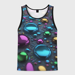 Мужская майка без рукавов Абстрактция с разноцветными металлическими овалами