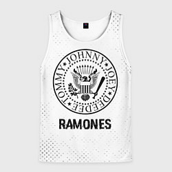 Майка-безрукавка мужская Ramones glitch на светлом фоне, цвет: 3D-белый