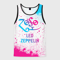 Майка-безрукавка мужская Led Zeppelin neon gradient style, цвет: 3D-черный