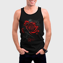 Майка-безрукавка мужская Алая роза, цвет: 3D-черный — фото 2