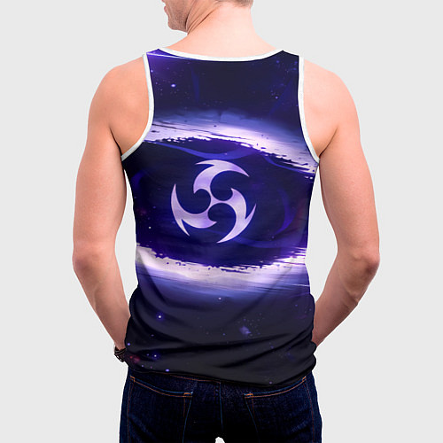 Мужская майка без рукавов Genshin Impact Raiden sign / 3D-Белый – фото 4