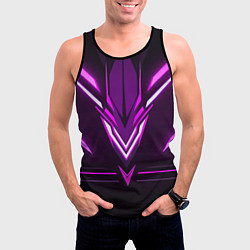 Майка-безрукавка мужская Фиолетовые неоновые вставки, цвет: 3D-черный — фото 2