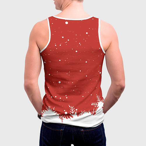 Мужская майка без рукавов Встречайте 2024 год зеленого дракона / 3D-Белый – фото 4