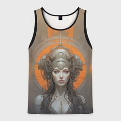 Мужская майка без рукавов Девушка в футуристичном шлеме