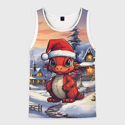 Мужская майка без рукавов Дракоша 2024 новогодний символ года