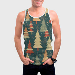 Майка-безрукавка мужская Елки новый год, цвет: 3D-белый — фото 2