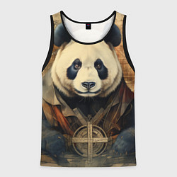Мужская майка без рукавов Панда арт-портрет