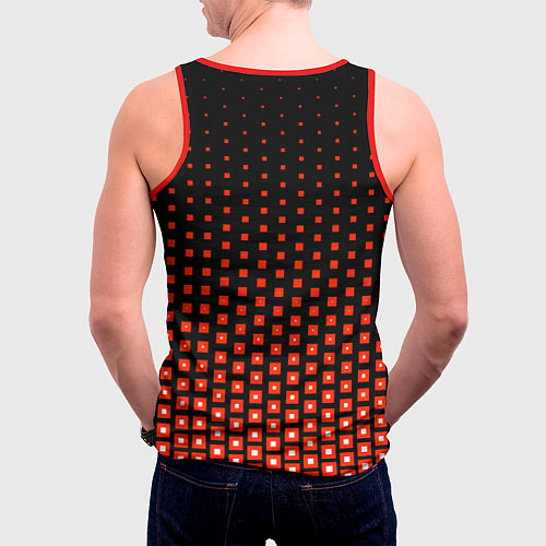 Мужская майка без рукавов Красные квадраты / 3D-Красный – фото 4