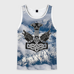 Майка-безрукавка мужская Северные волки в символике, цвет: 3D-белый