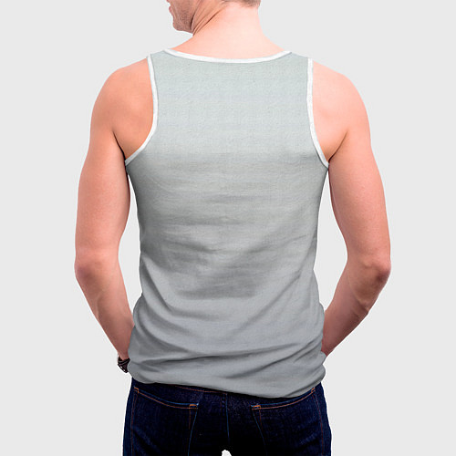 Мужская майка без рукавов Голова льва в цветах на холсте / 3D-Белый – фото 4