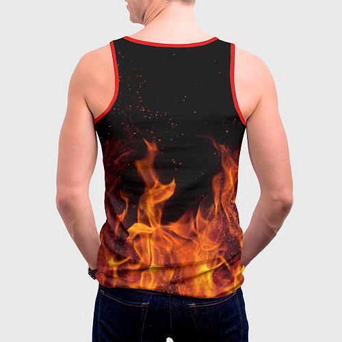 Мужская майка без рукавов Слава роду / 3D-Красный – фото 4