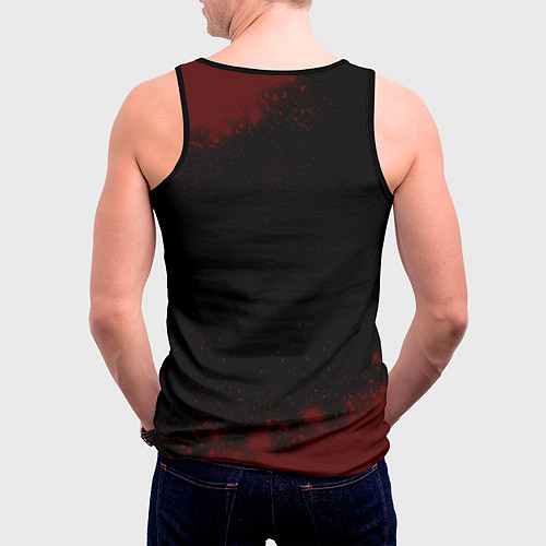 Мужская майка без рукавов Символ GTA6 и краска вокруг на темном фоне / 3D-Черный – фото 4
