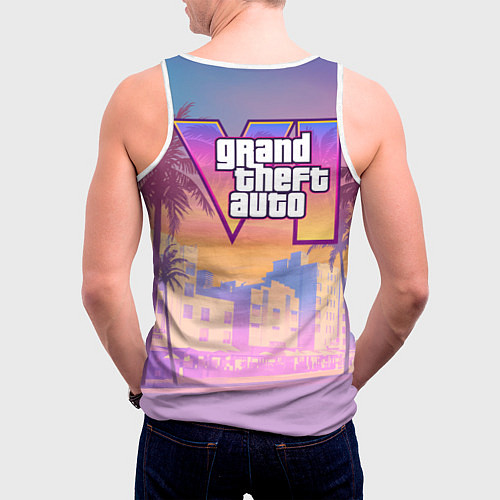 Мужская майка без рукавов Люсия с парнем gta 6 / 3D-Белый – фото 4