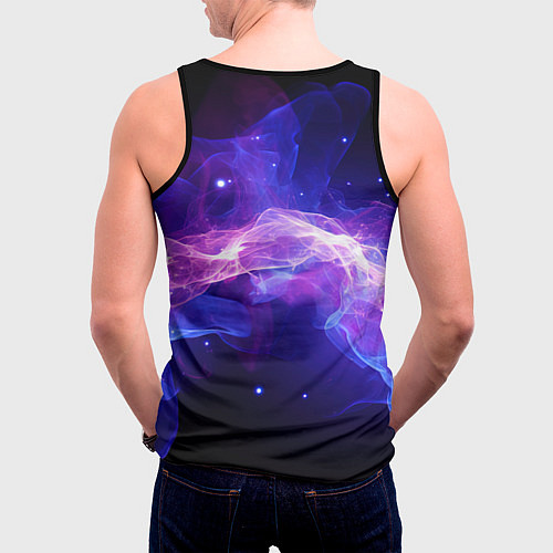 Мужская майка без рукавов Фиолетовый туман в движении / 3D-Черный – фото 4