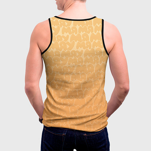 Мужская майка без рукавов Рыжий кот с гитарой / 3D-Черный – фото 4