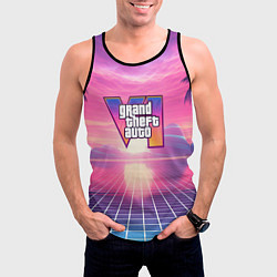 Майка-безрукавка мужская GTA 6 Vaporwave, цвет: 3D-черный — фото 2