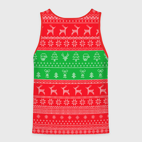 Мужская майка без рукавов Ужасный новогодний свитер / 3D-Красный – фото 2