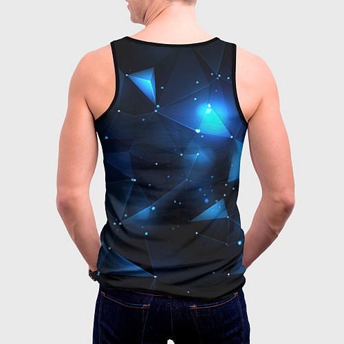 Мужская майка без рукавов Синяя геометрическая абстракция / 3D-Черный – фото 4