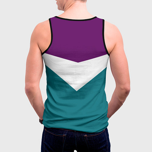 Мужская майка без рукавов FIRM темная сирень и бирюза / 3D-Черный – фото 4
