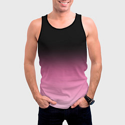 Майка-безрукавка мужская Черно-розовый градиент, цвет: 3D-черный — фото 2