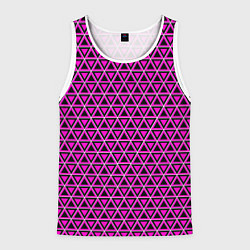Майка-безрукавка мужская Розовые и чёрные треугольники, цвет: 3D-белый
