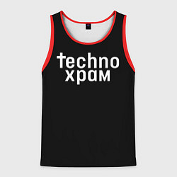 Майка-безрукавка мужская Techno храм надпись, цвет: 3D-красный