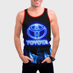 Майка-безрукавка мужская Toyota neon fire, цвет: 3D-красный — фото 2