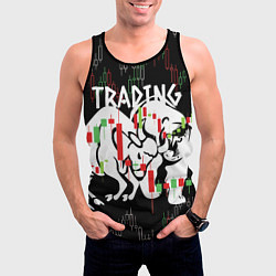 Майка-безрукавка мужская Трейдинг быков и медведей, цвет: 3D-черный — фото 2