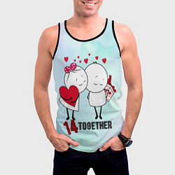 Майка-безрукавка мужская Мальчик и девочка с подарками, цвет: 3D-черный — фото 2