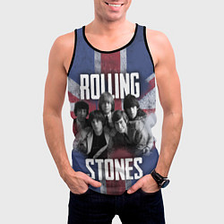Майка-безрукавка мужская Rolling Stones - Great britain, цвет: 3D-черный — фото 2