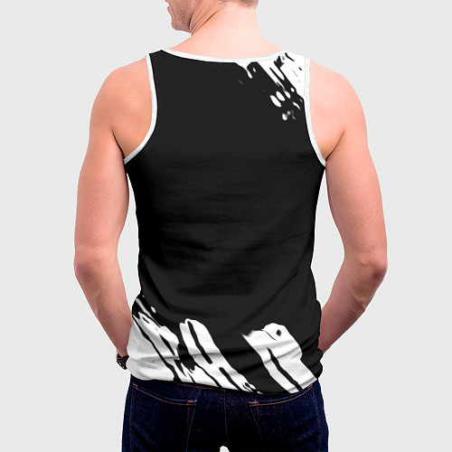 Мужская майка без рукавов Mercedes benz краски спорт / 3D-Белый – фото 4