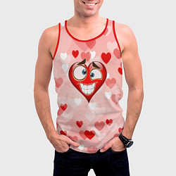Майка-безрукавка мужская Влюбленный взляд сердца, цвет: 3D-красный — фото 2