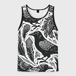 Мужская майка без рукавов Черные вороны руны паттерн