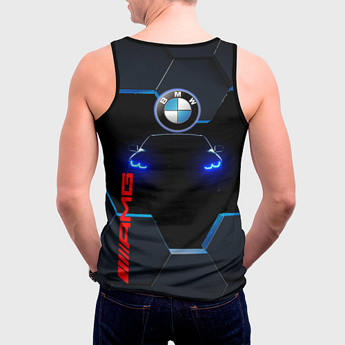 Мужская майка без рукавов Тень BMW / 3D-Черный – фото 4