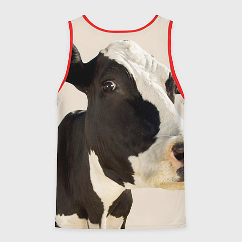 Мужская майка без рукавов Настоящая корова / 3D-Красный – фото 2