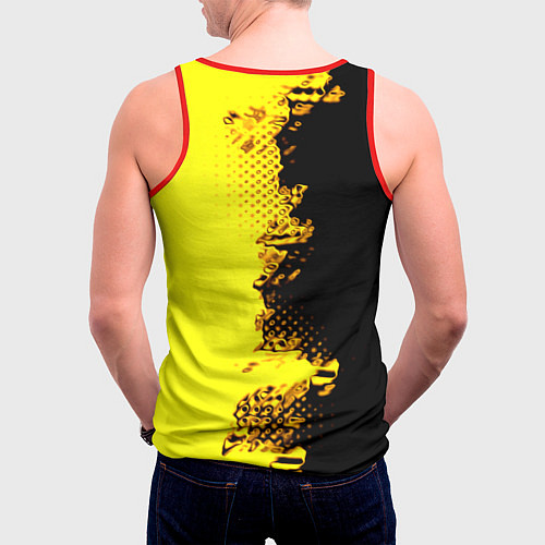 Мужская майка без рукавов Borussia fc sport краски / 3D-Красный – фото 4