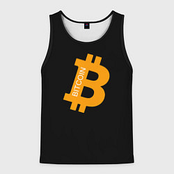 Майка-безрукавка мужская Биткоин криптовалюта оранжевое лого, цвет: 3D-черный