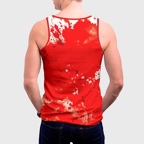 Мужская майка без рукавов Спартак победитель крупно - красные брызги крови / 3D-Красный – фото 4