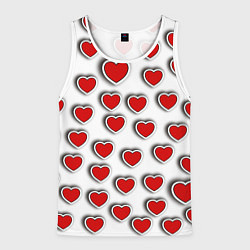 Майка-безрукавка мужская Стикеры наклейки сердечки объемные, цвет: 3D-белый