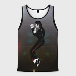 Майка-безрукавка мужская Michael Jackson в прыжке, цвет: 3D-черный