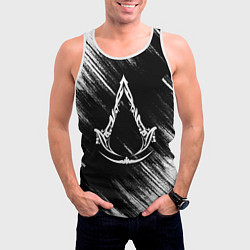Майка-безрукавка мужская Assassins creed Mirage - потертости, цвет: 3D-белый — фото 2