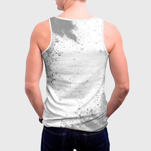 Мужская майка без рукавов Глеб мужчина ну с очень большой буквы / 3D-Белый – фото 4