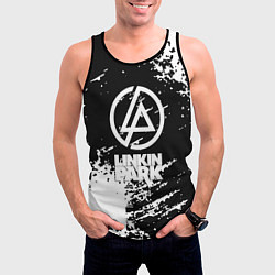 Майка-безрукавка мужская Linkin park logo краски текстура, цвет: 3D-черный — фото 2