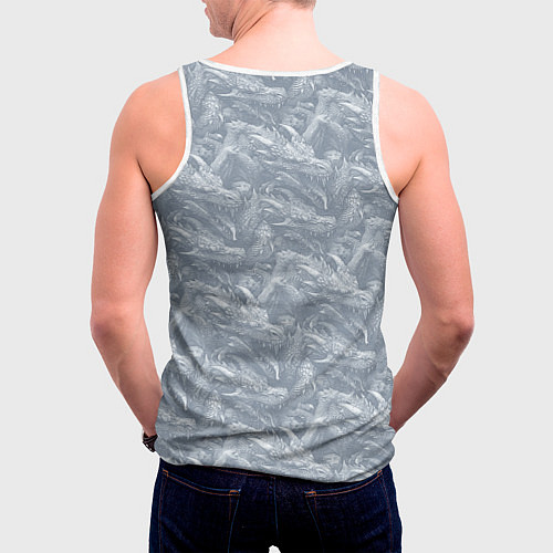 Мужская майка без рукавов The Witcher and dragon - hand drawn style / 3D-Белый – фото 4