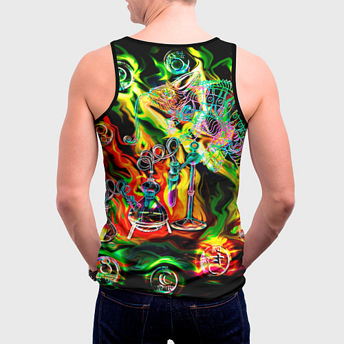 Мужская майка без рукавов Хамелеон и стихии / 3D-Черный – фото 4