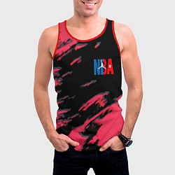 Майка-безрукавка мужская NBA краски текстура, цвет: 3D-красный — фото 2