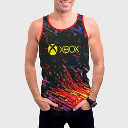 Майка-безрукавка мужская Xbox краски текстура, цвет: 3D-красный — фото 2