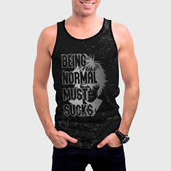 Майка-безрукавка мужская Being normal must sucks, цвет: 3D-черный — фото 2